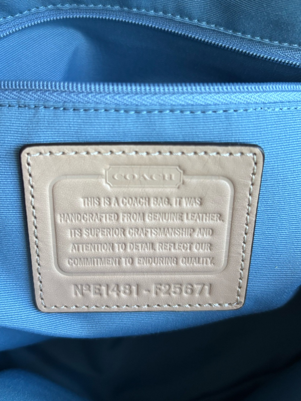 Coach Leather Dome Satchel Handbag in Navy - Picture 8 of 10